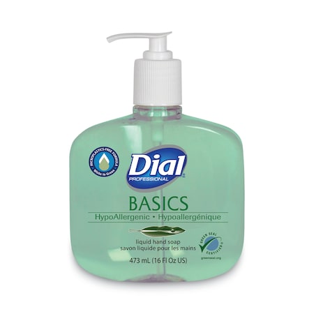 Basics MP Free Liquid Hand Soap, Unscented, 16 Oz Pump Bottle, PK12